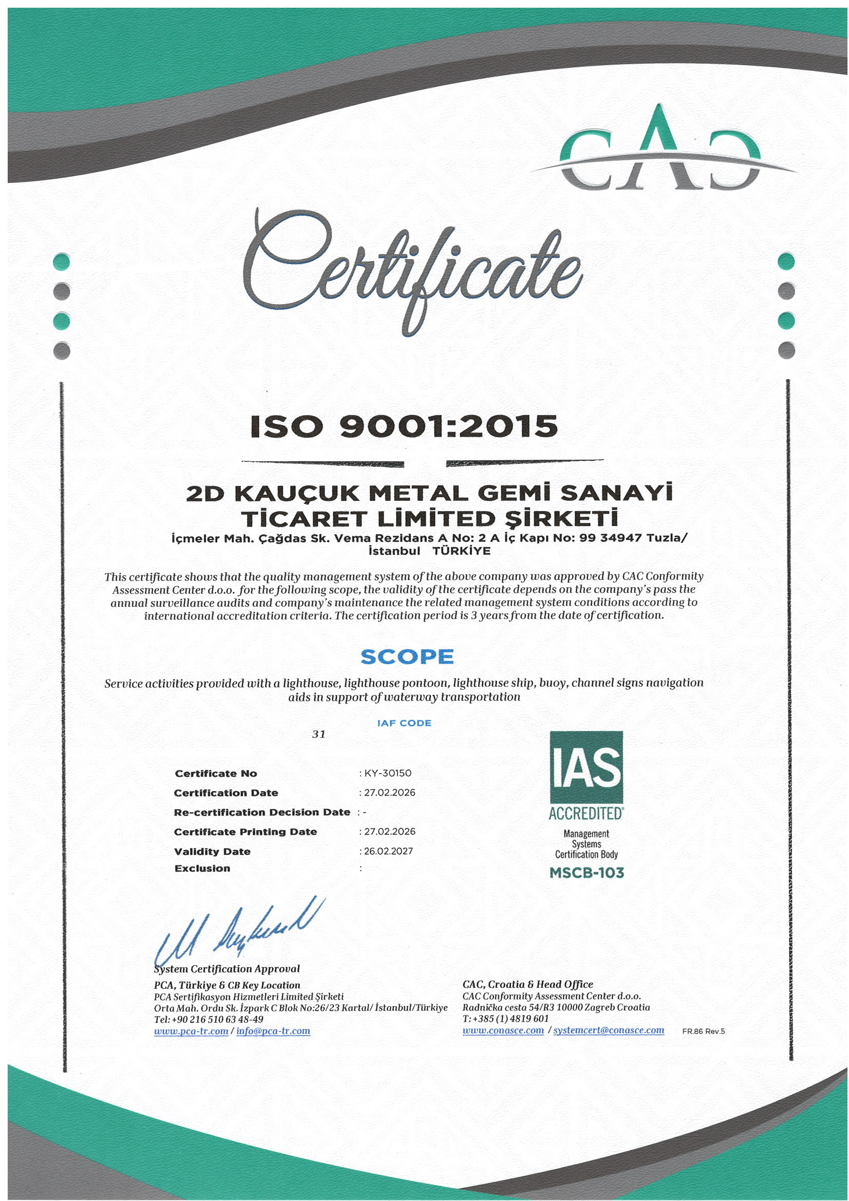 ISO 9001 : 2015